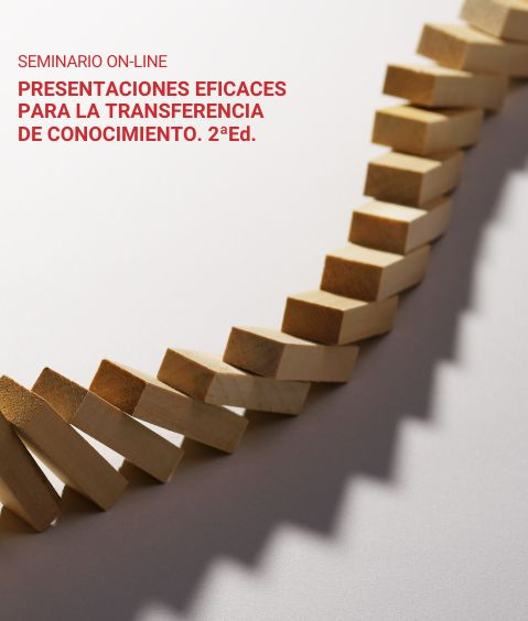 cartel seminario presentaciones eficaces para la transferencia de conocimiento fichas efecto dominó